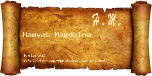Hamvas Magdolna névjegykártya